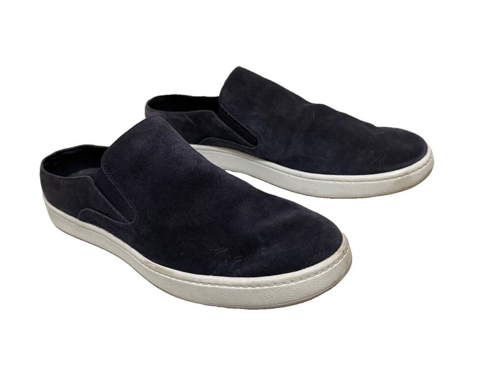 VINCE Verrel Deep Blue Suede Slip On Mule Sneakers Womenโs Size 9M Preppy